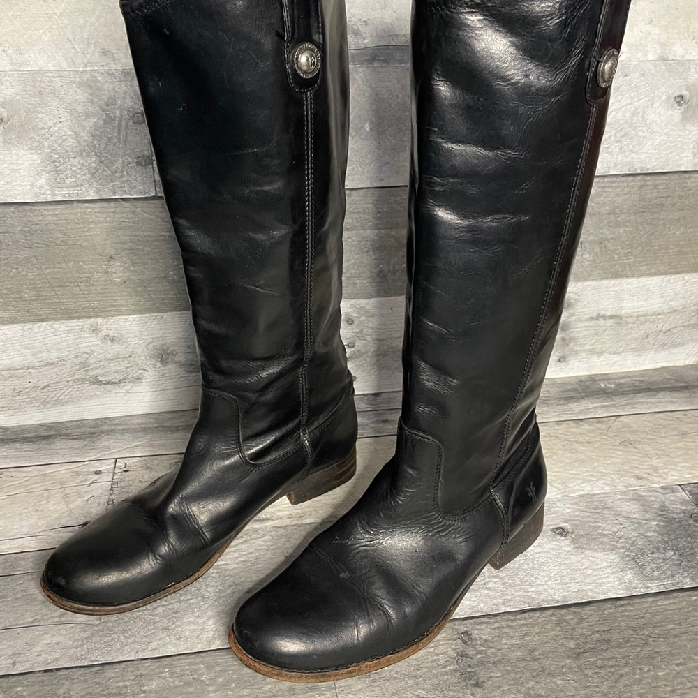 Frye Melissa Riding Boots Black Size 6.5 - Picture 2 of 9